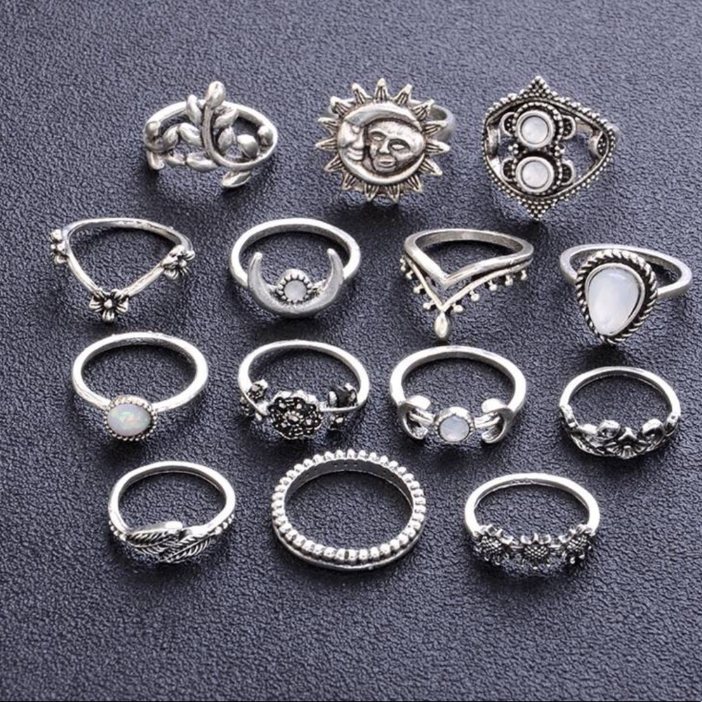 Boho Silver Festival Ring Stack **Read Description - Picture 2 of 7